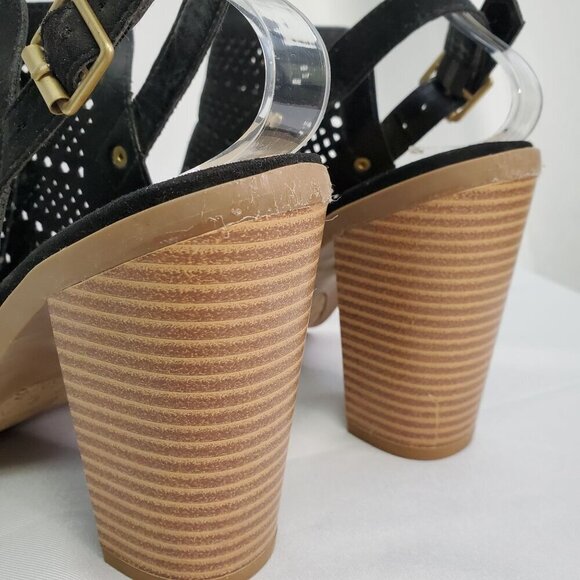 Black Suede Dolce Vita Booties Sandals Size 7 - Picture 5 of 5